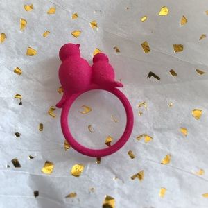 Cute printed bird ring Sz 6